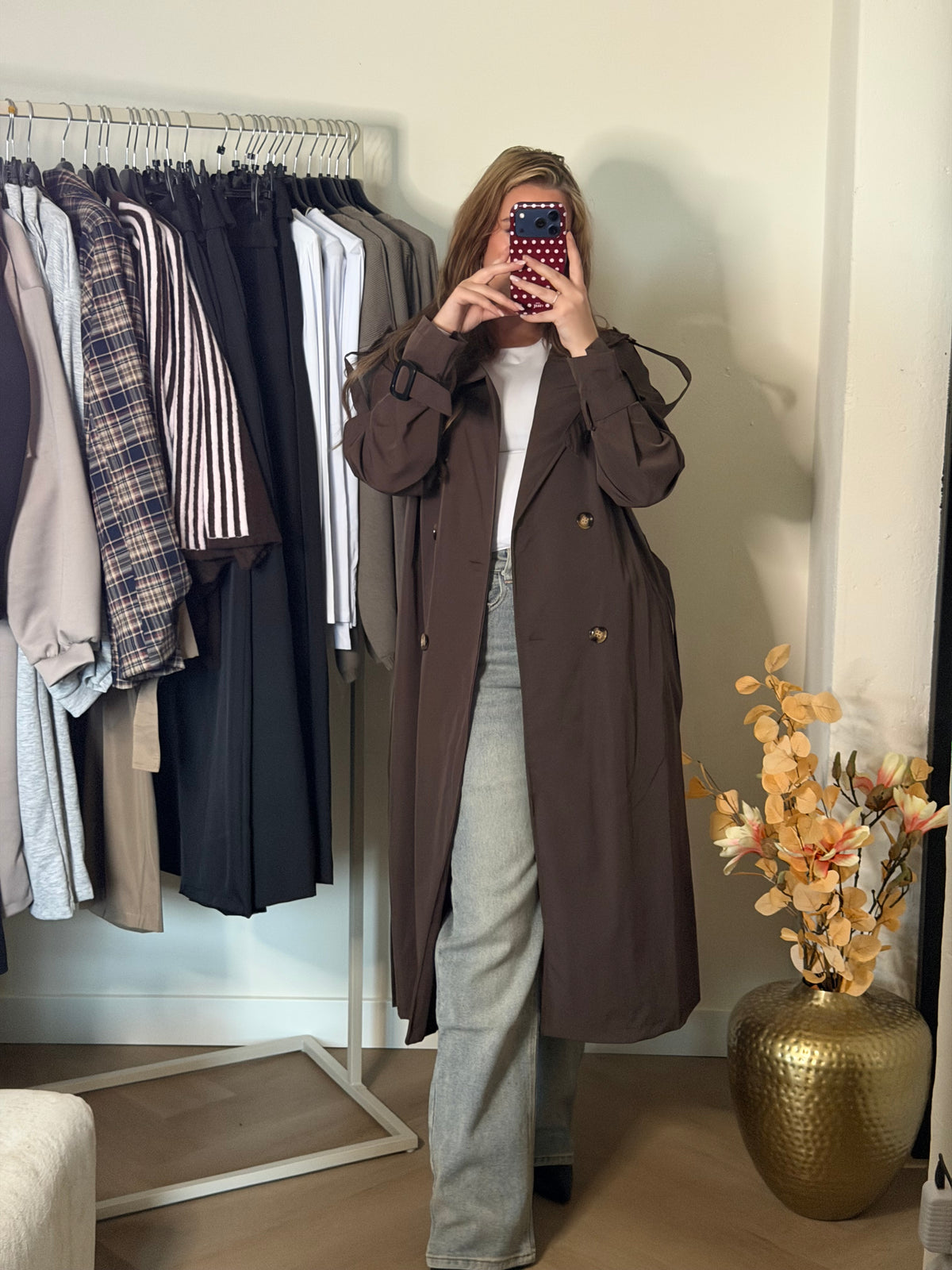 Lélune Isabel Trenchcoat-Chocolate Brown