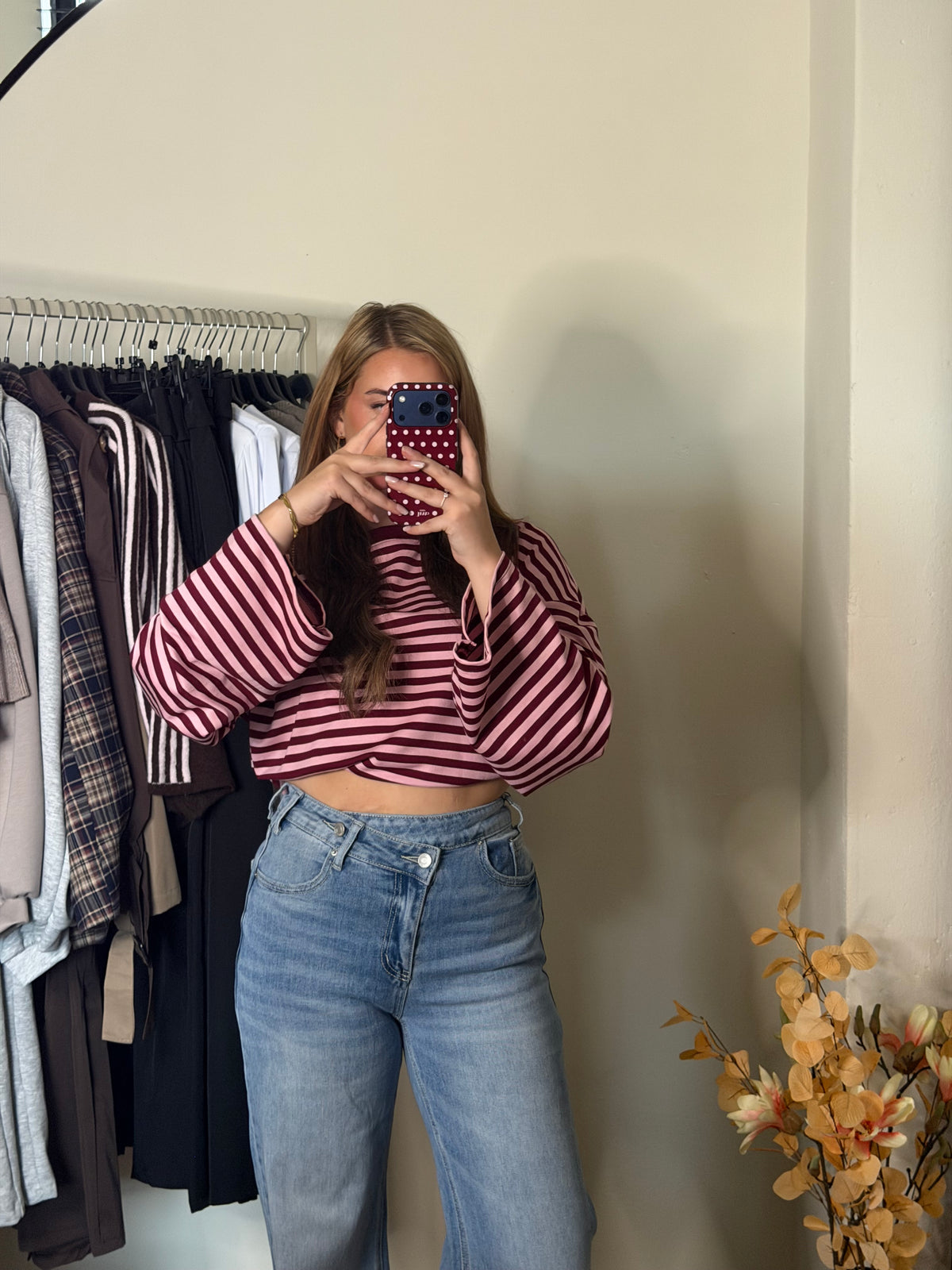 Lélune Amour Top – Bordeaux/Roze