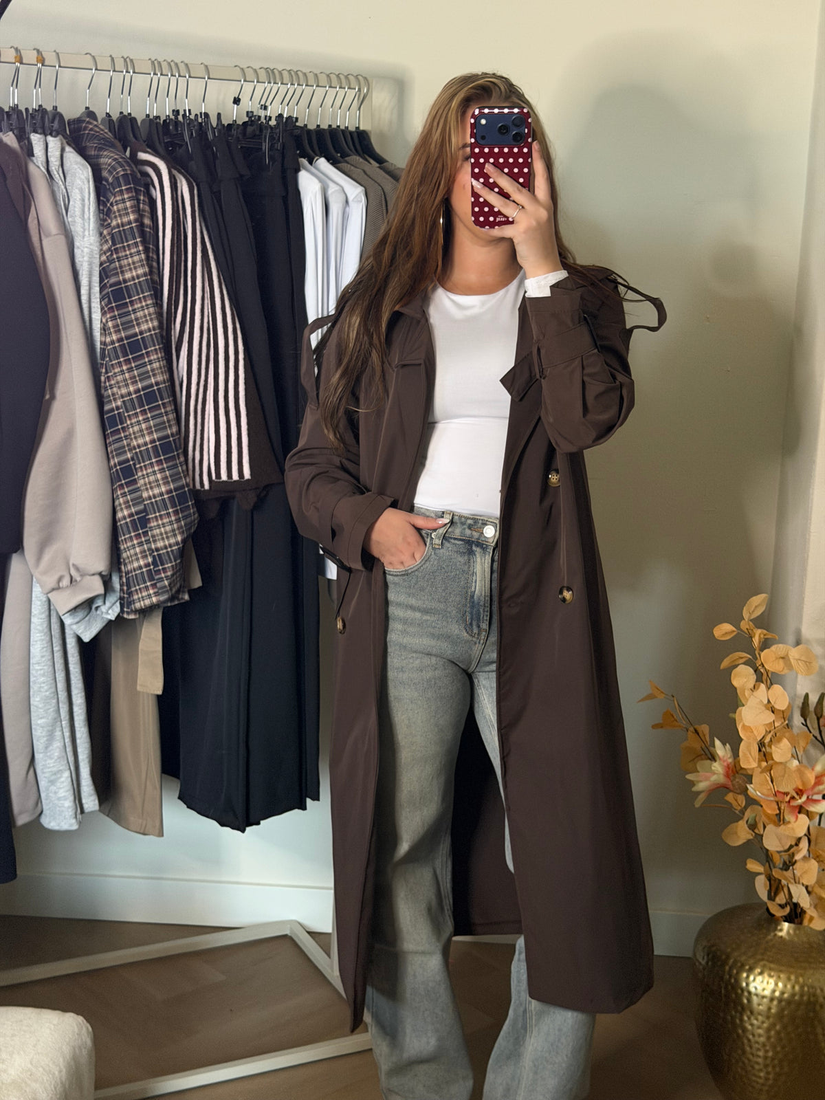 Lélune Isabel Trenchcoat-Chocolate Brown