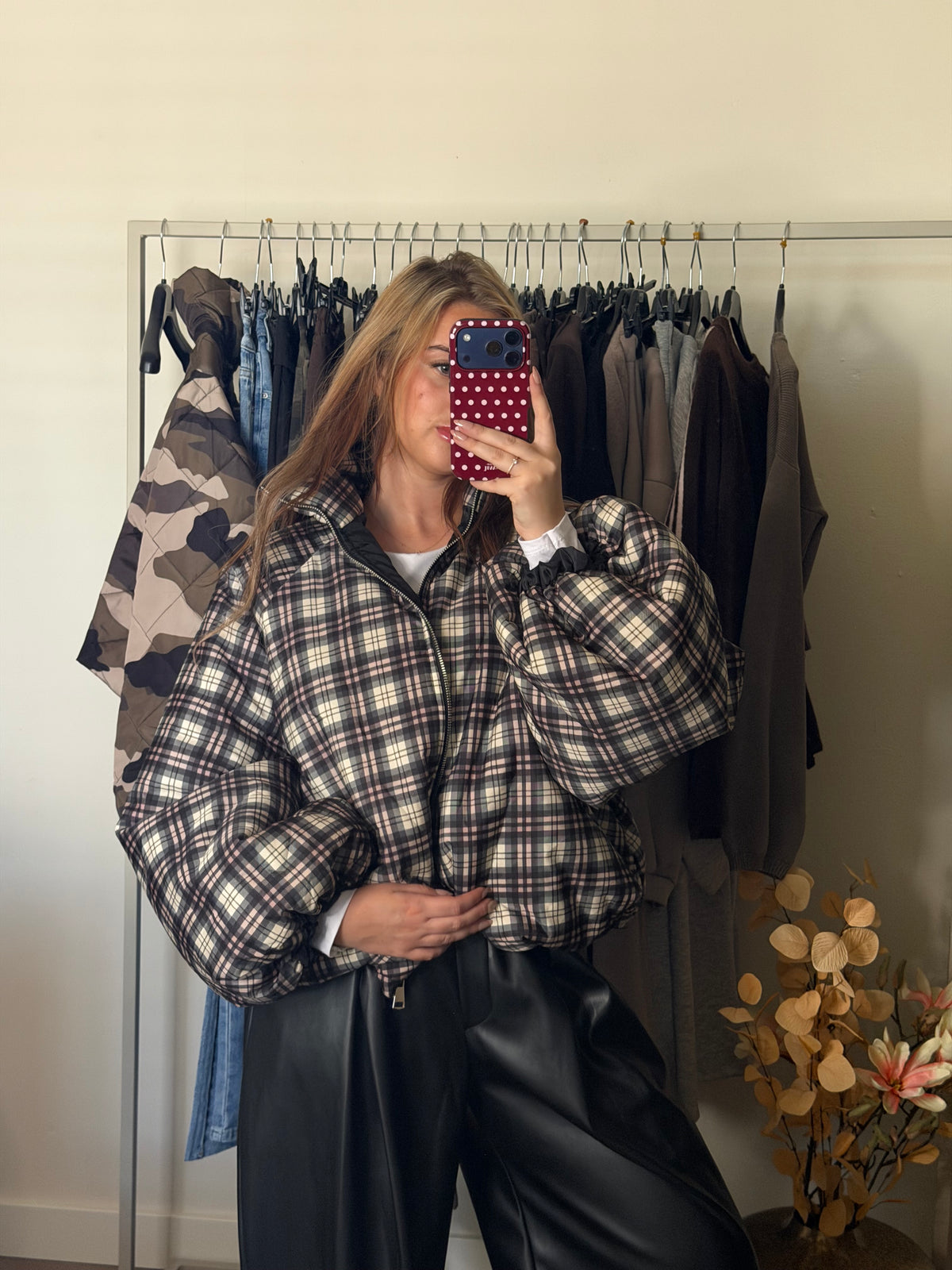 CHECK Oversized Jacket