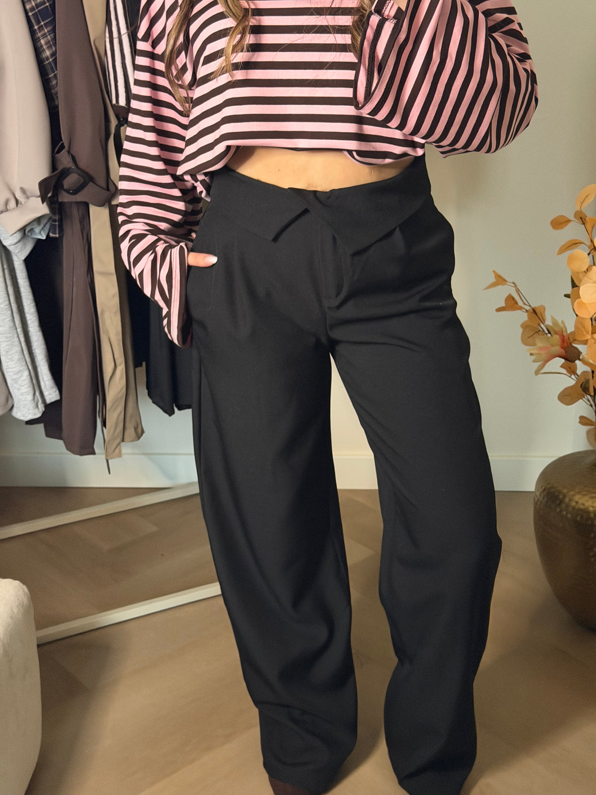 Lélune Alessia Wide Leg Pants – Zwart
