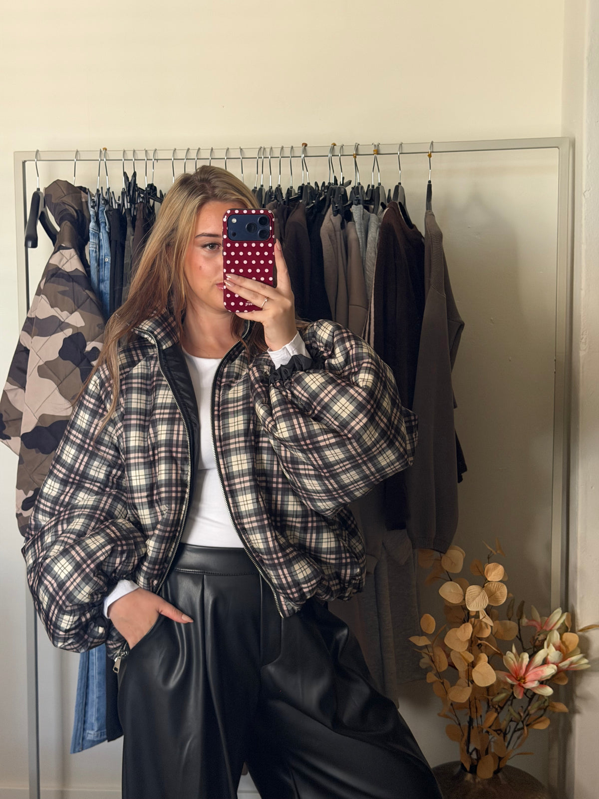 CHECK Oversized Jacket