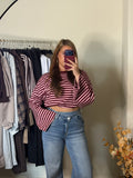 Lélune Amour Top – Bordeaux/Roze