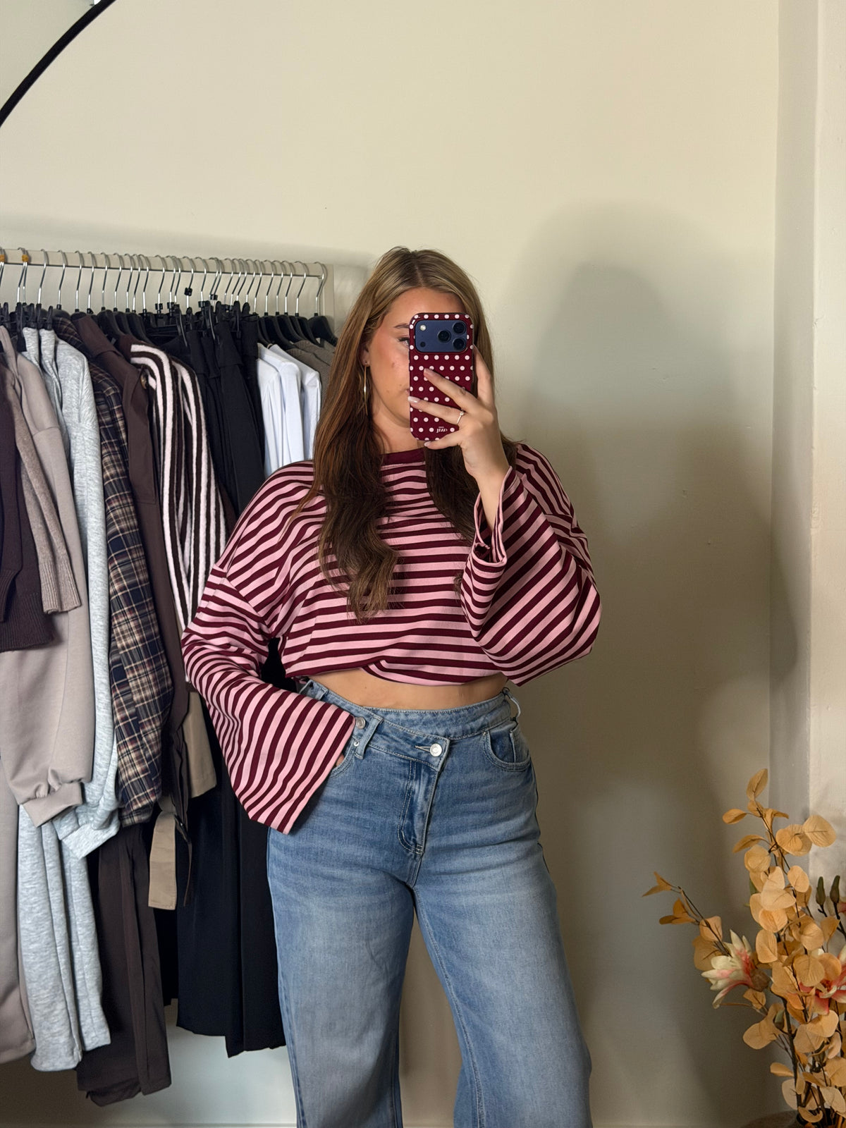 Lélune Amour Top – Bordeaux/Roze