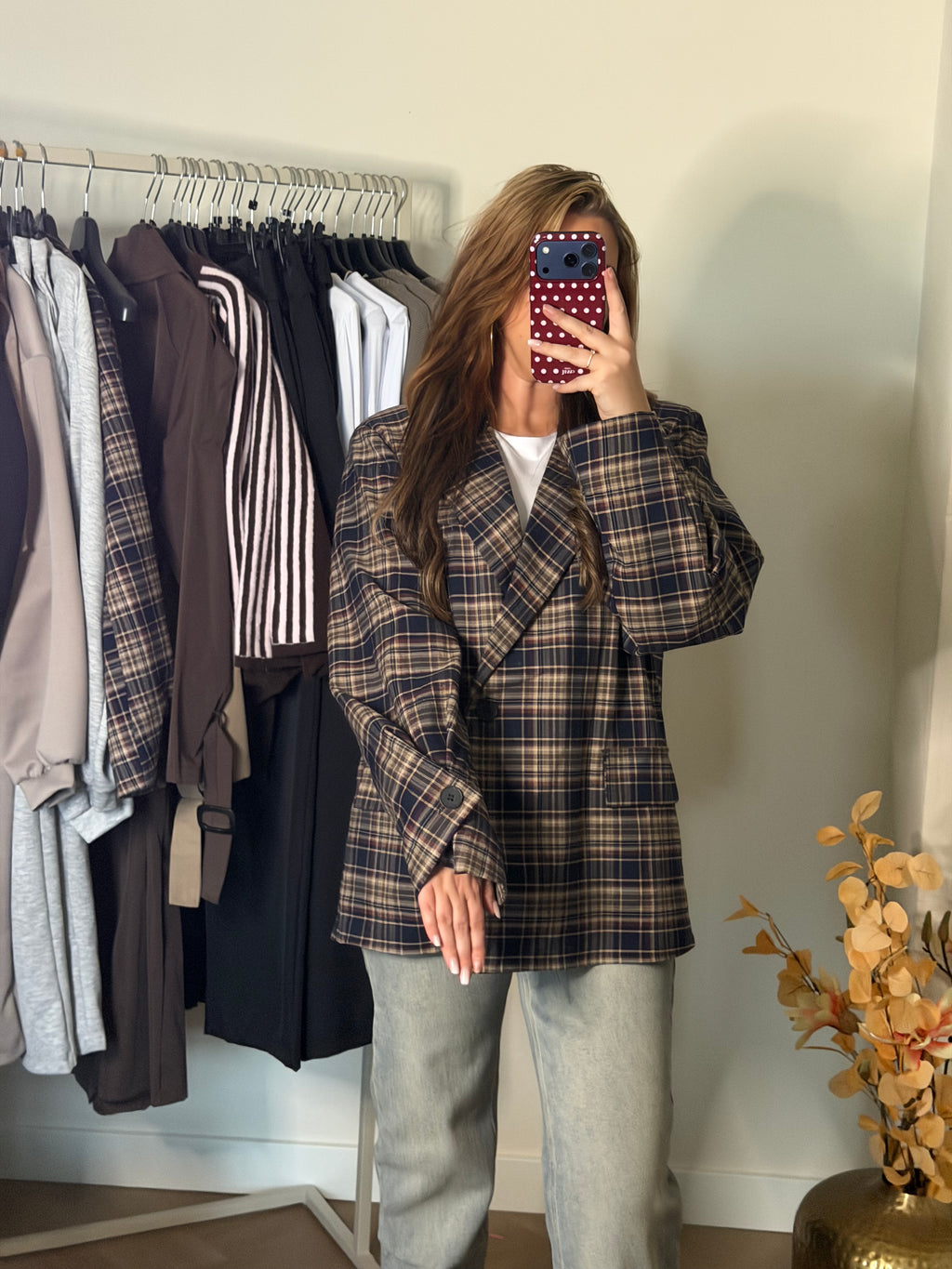 Lélune Elena Blazer – Navy Check