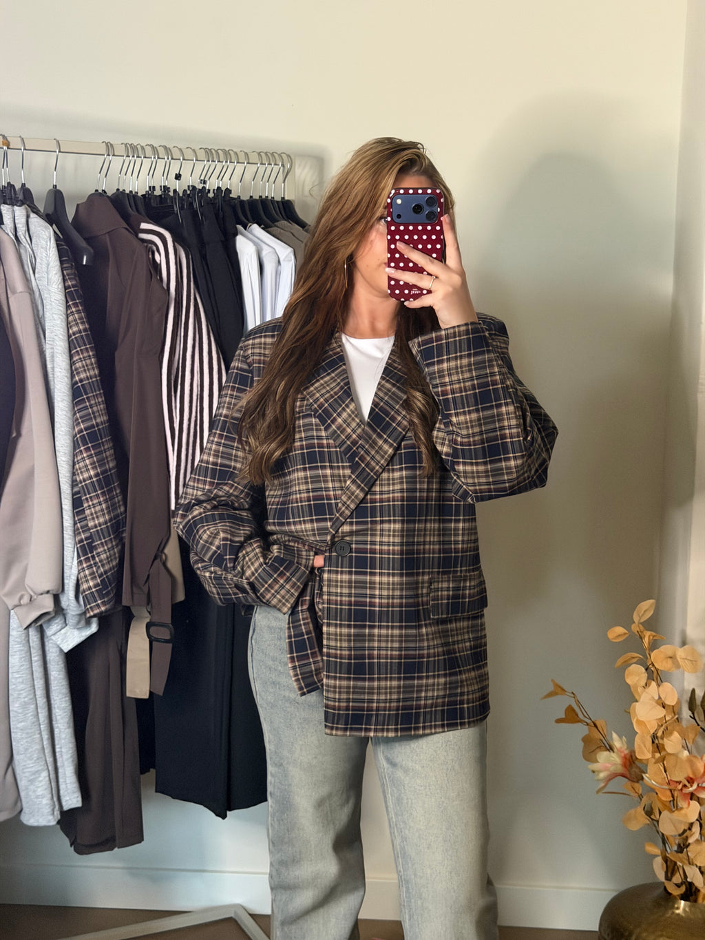 Lélune Elena Blazer – Navy Check