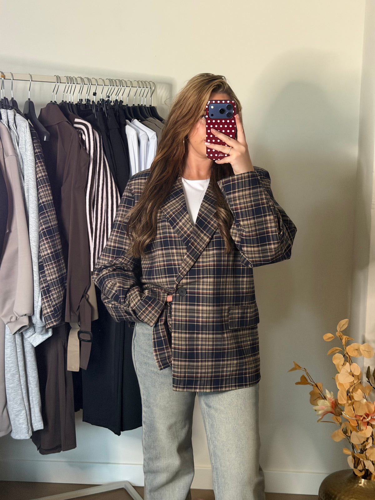 Lélune Elena Blazer – Navy Check