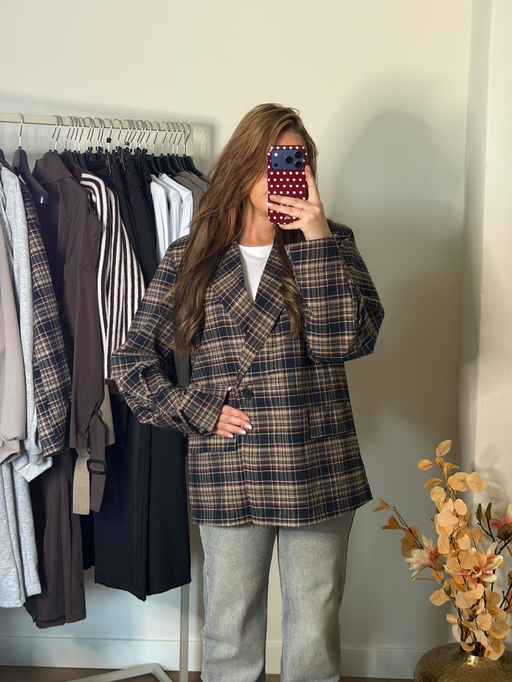 Lélune Elena Blazer – Navy Check
