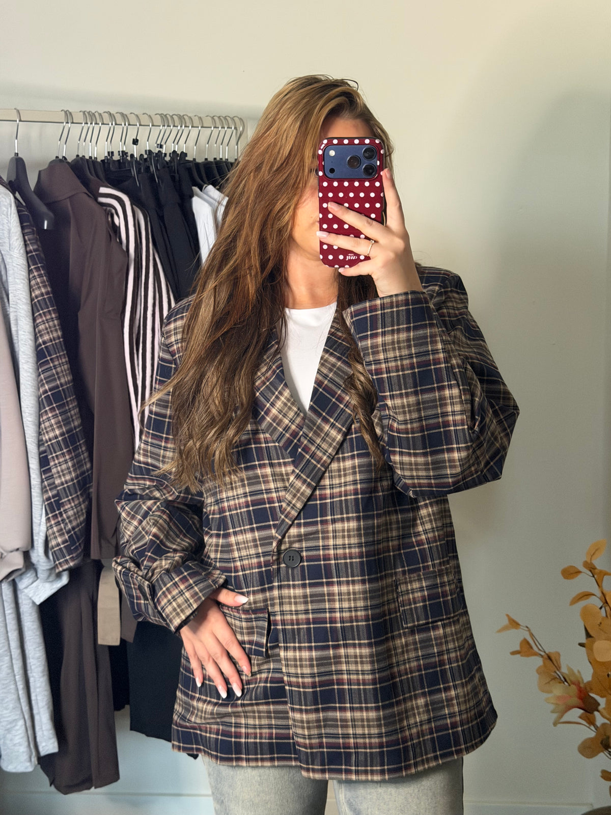 Lélune Elena Blazer – Navy Check